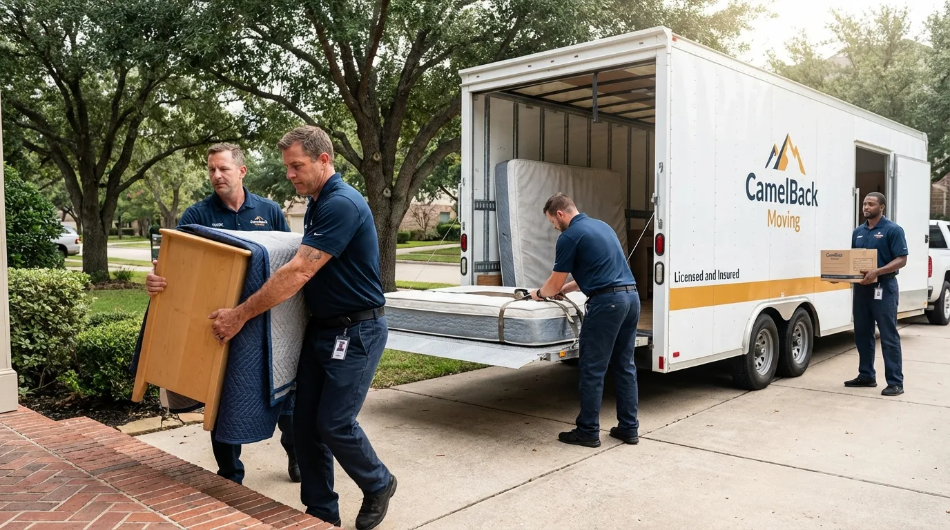Crew loading residential truck for cross-state move from Paramus, NJ